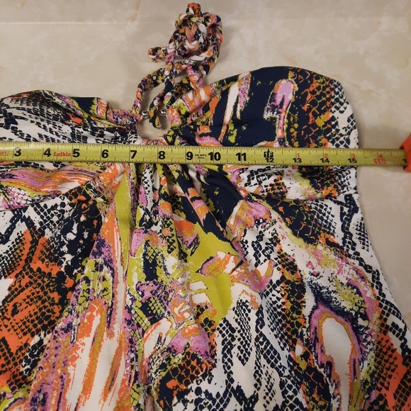 Chic Multicolor Halter Maxi Dress - Picture 7 of 11